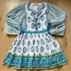 Oliphant  Dress in Green and Blue.